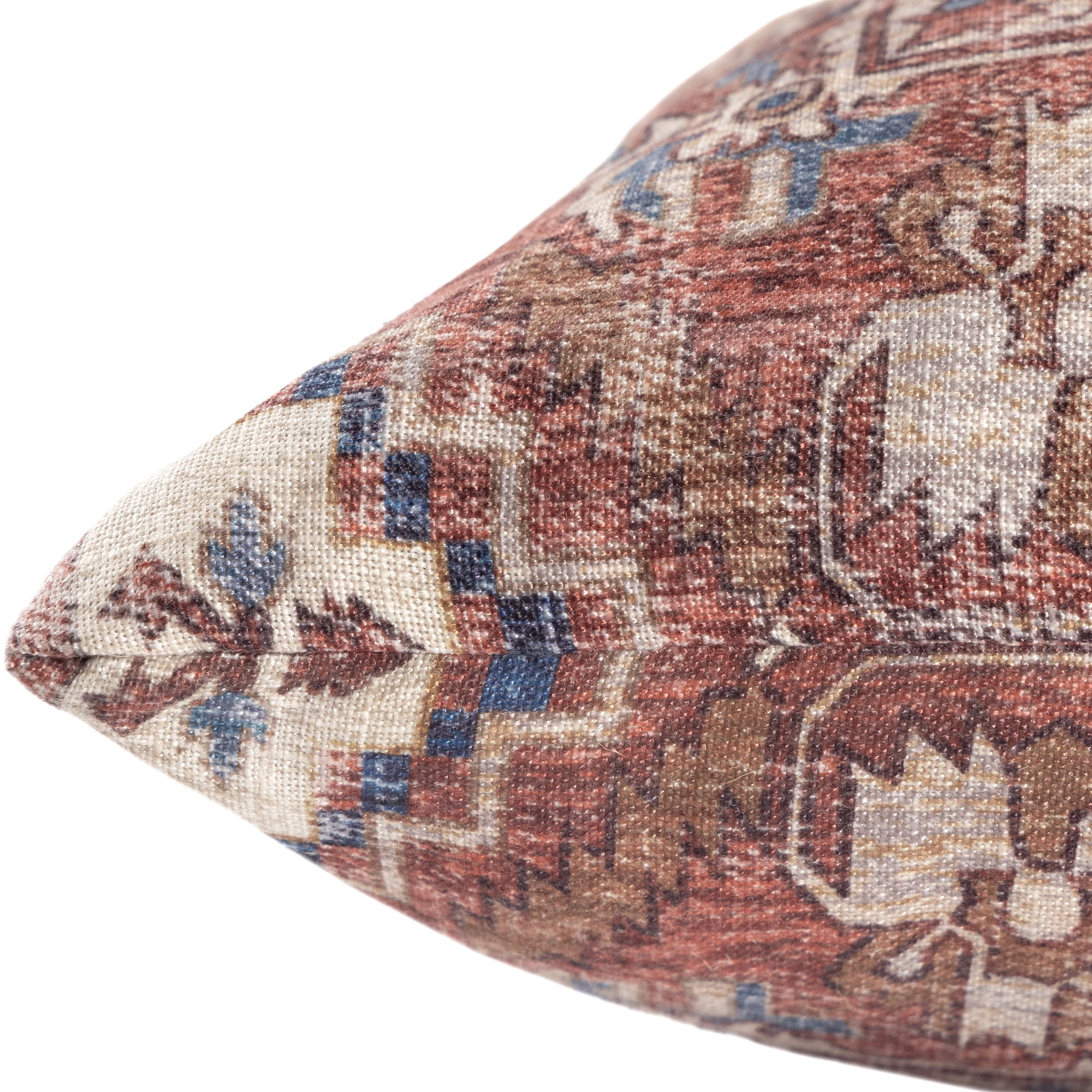 Harlow Hill Charleston 18" x 18" Rust/Navy Medallion Polyester Adult Decorative Throw Pillow