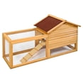 thumbnail image 4 of Pefilos 62" Wood Outdoor Chicken Coop with Run, Indoor Large Rabbit Hutch, Pet Cages for Small Animals, Beige, 4 of 7