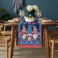 thumbnail image 2 of Independence Day Table Runner - 120 Inch Long, Kitchen Dining Table Runner Dresser Scarves, Patriotic Gnomes USA Flag Firework Farmhouse Decor for Coffee Tables Wedding Party Banquet, 2 of 8