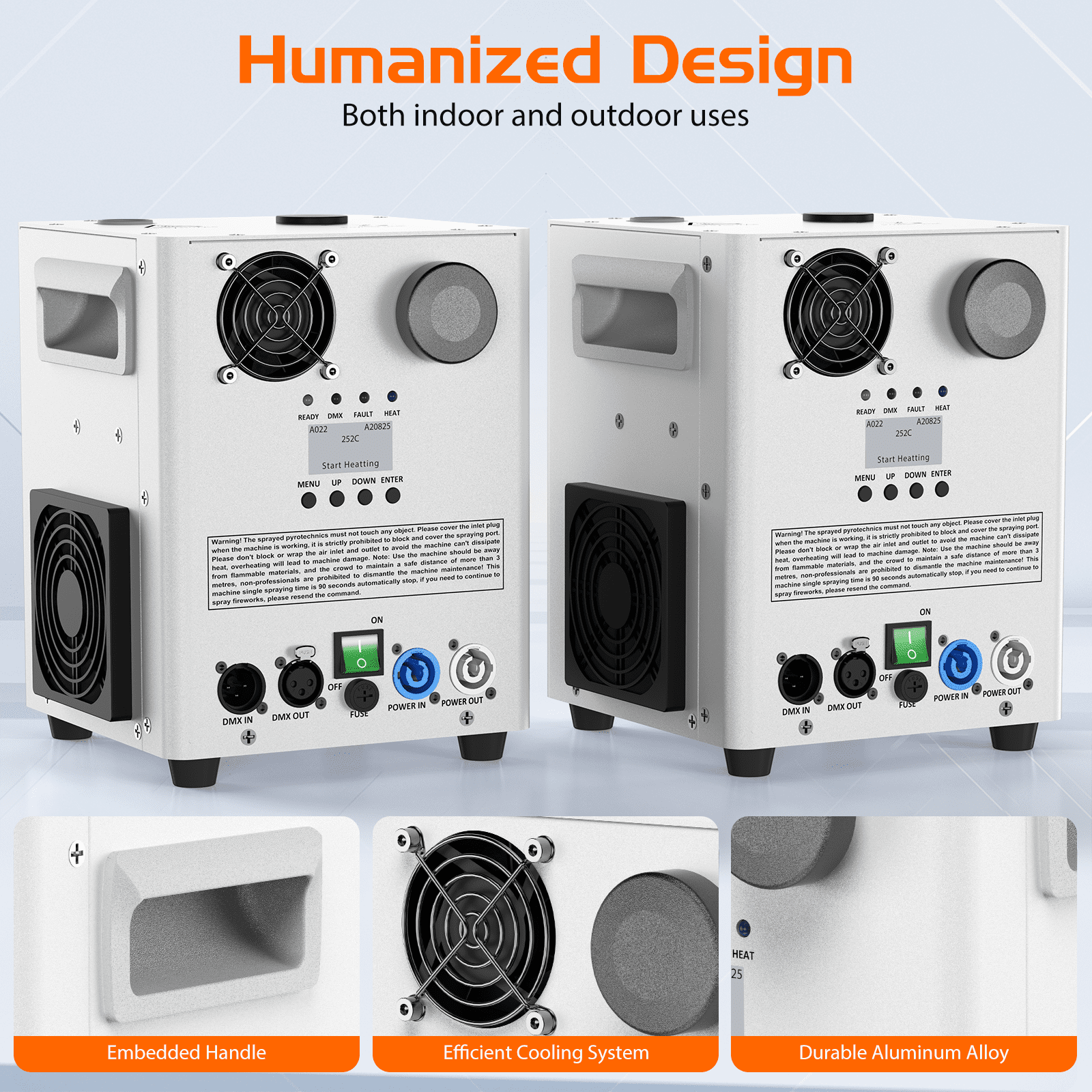 2Pack 800W Cold Spark Machine Spraying Electronic Flower Effect Machine w/ Remote Control DMX512 for Wedding Musical (White)