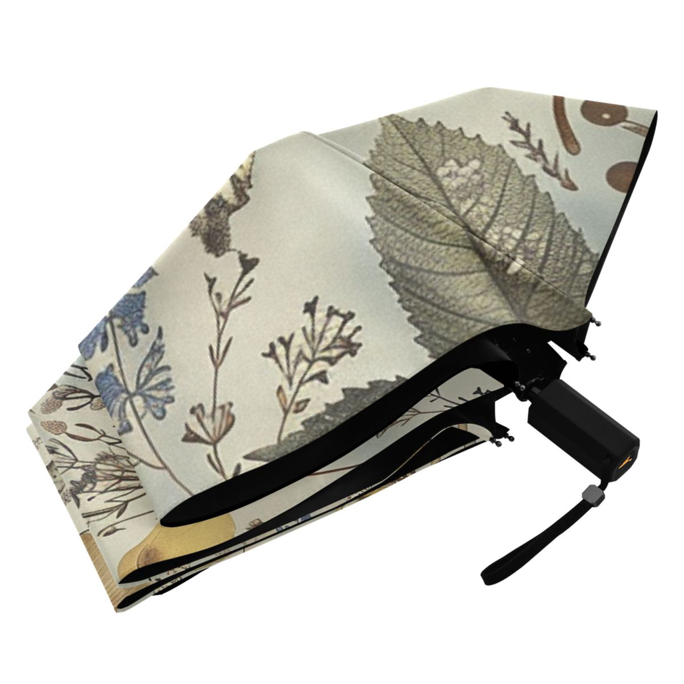 ALAZA Retro Mushrooms Pattern UPF 50+ Compact Folding Umbrella for Rain Travel Umbrella Packable