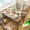 thumbnail image 2 of Dining Set for 4 Kitchen Table with 4 Upholstered Chairs, Rustic Brown, 2 of 9
