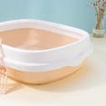 thumbnail image 4 of Cat Litter Pan Large Space Splash Resistance Thickened Semi Enclosed Cat Poop Basin with Cat Litter Shovel Pink S, 4 of 6