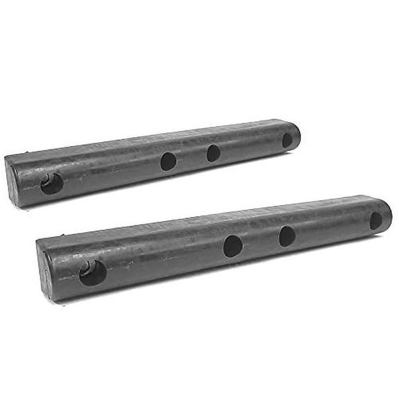 2X Morgan MOR076264 Reinforced Rubber D Shape Rectangular 4 Hole 24 x 3 x 3 Molded Dock Bumper Semi Commercial Truck Trailer Chassis Flatbed Black