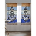 thumbnail image 5 of Sheer Curtains 63 Inch Length, Nautical Anchor Semi Sheer Curtains Light Filtering Window Treatment, Vintage Navy Blue Wooden Boards Country Privacy Voile Drapes for Living Room Bedroom 52x63 Inch, 5 of 7