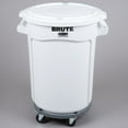 thumbnail image 1 of Rubbermaid BRUTE Bac Rond Mobile de Rangement d'Ingrédients Blanc de 32 Gallons / 510 Tasses avec Couvercle, 1 of 3