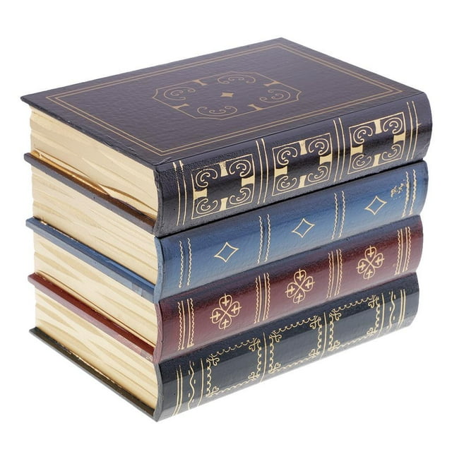 Vintage Caja de Almacenaje de Joyería Colr Artículos de Escritorio Europeo Modelo de Libros Simudos L Hugo Caja de madera de la joyería