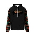 thumbnail image 4 of PuLe Hoodies Men's Hooded Down Sleeved Ethnic Style Printed Loose Hoodie Printed Long-sleeved Top Hoodie, 4 of 5