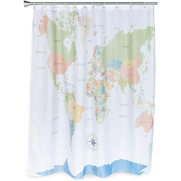 Map The World Shower Curtain, Map Shower Curtain Target