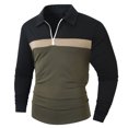 thumbnail image 3 of Hvyesh Mens Color Block Golf Shirts Casual Long Sleeve T Shirt Regular Fit Sport Shirts Work Tops, 3 of 8