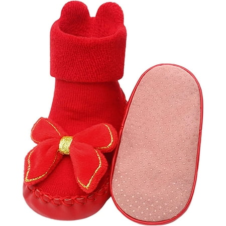 

QWZNDZGR Baby Toddlers Moccasins Anti-Slip Fuzzy Slipper Slipper Floor Breathable Thick Boys Girls Non-Skid Floor Slippers