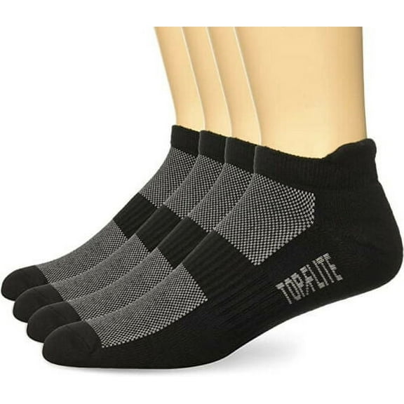 Top Flite Mens Socks, Sport Low Cut Comfort Tab Cushion Ankle Socks, 2 Pair
