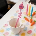 thumbnail image 2 of VMWMSSR Easter Spiral Straw With Bunny & Egg Topper 1Pc Colorful Reusable Easter Party Drinking Straw Party Accessory For Table Decor A-27cm, 2 of 5