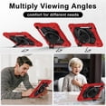 thumbnail image 6 of Heavy Duty Shockproof Case for Samsung Galaxy Tab S10 FE , Galaxy Tab S9 FE , Galaxy Tab S9,Anti drop silicone+PC Layer Protective Case 360 ° Rotating Handle Stand ,Shoulder Strap,Red, 6 of 9