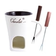 thumbnail image 3 of Taza para fondue de chocolate, olla caliente para dulces, calentador de mantequilla, fundidor de chocolate con tenedor Blanco, 3 of 9