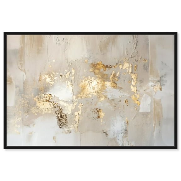 Sands Of Time Boho Abstract Warm Color Canvas Wall Art by Art Remedy, Black Floater Frame, 10"x15"