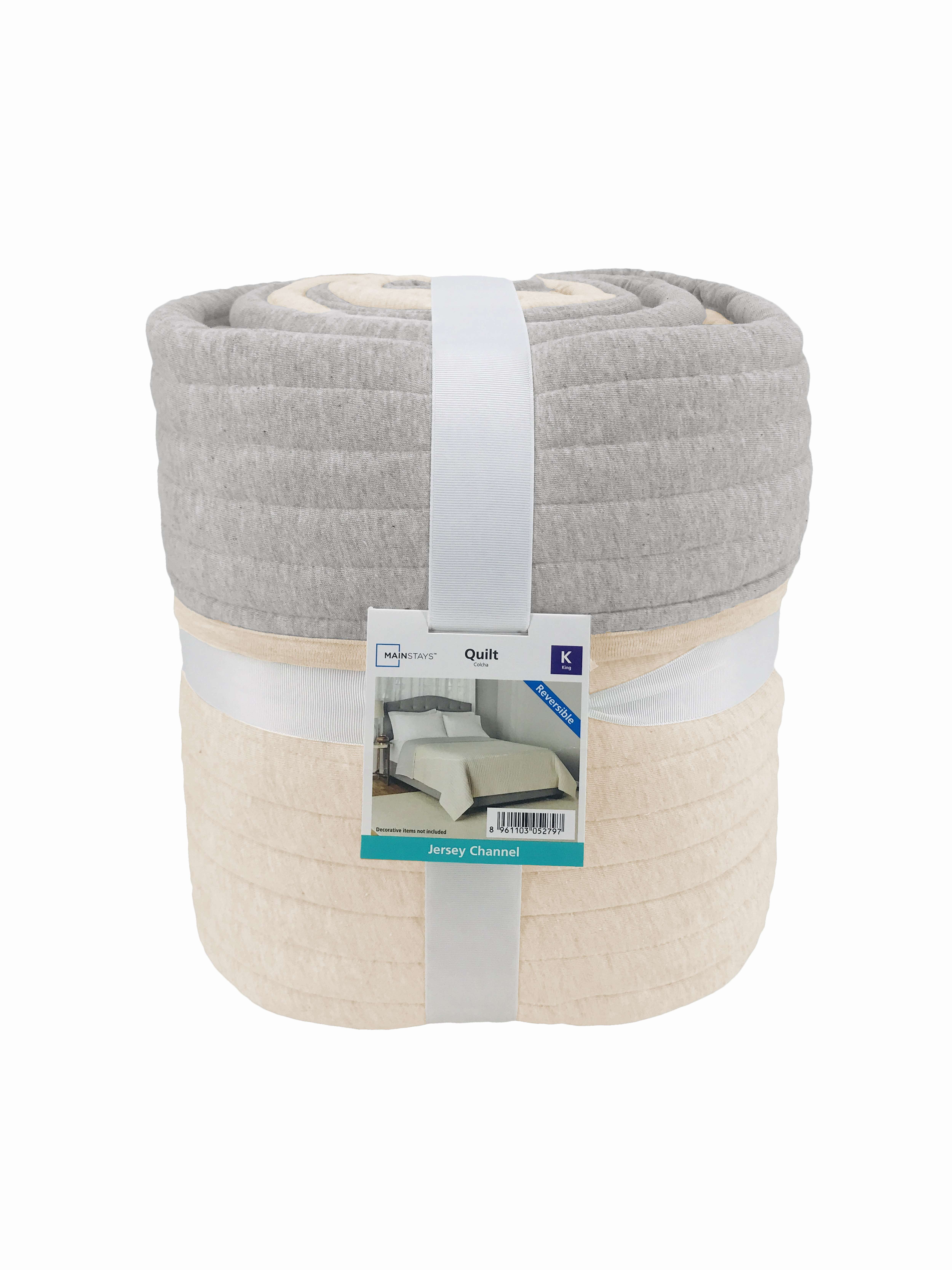 Mainstays Jersey Quilt Bedding Jersey Knitted Weave King - Reversible, Breathable