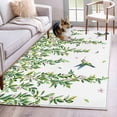 thumbnail image 3 of Area Rug for Living Room, Spring Botanical Non-Slip Indoor Large Carpet for Bedroom/Dining Room, Watercolor Leaves Flowers Birds Country Washable Low-Profile Rectangle Floor Runner Rugs - 4 x 6 Ft, 3 of 7