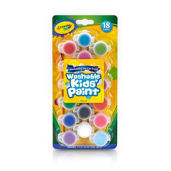 Set de pintura Crayola, lavable para niños, con 18 colores y pincel