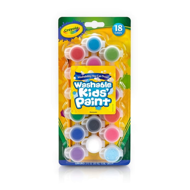 Set de pintura Crayola, lavable para niños, con 18 colores y pincel