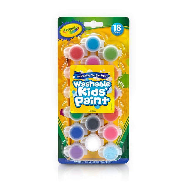 Set de pintura Crayola, lavable para niños, con 18 colores y pincel
