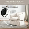 thumbnail image 3 of Ouyessir Upholstered Swivel Barrel Chair,Modern Accent Chair with Lumbar Pillow,Comfy Linen Fabric 360 Degree Swivel Club Chair Armchair for Nursery,Reading,Living Room,Bedroom, 3 of 9