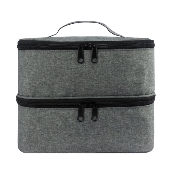 Billuyoard Bolsa de almacenamiento de esmalte de uñas 30 rejillas para juegos de manicura Lápiz labial de aceite esencial Almacenamiento y organización del hogar Gris