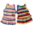 thumbnail image 1 of Small Dogs Colorful Striped Dog Skirts Cherry Printed Rainbow Color Dog Cat Tutu Dress Sundress Vest Apparel, 1 of 5