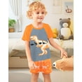 thumbnail image 3 of Fiodrimy Boys Pajamas Toddler Boys Summer Pajamas Dinosaur 2 Piece Short Sleeves Boy Pjs Kids Sleepwear Size 3-8 Years, 3 of 7