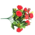 thumbnail image 3 of Ramo de rosas artificiales de 10 ramas, decoración floral, tela de fiesta de boda, flor falsa, rojo Methold HA8319-01B, 3 of 6