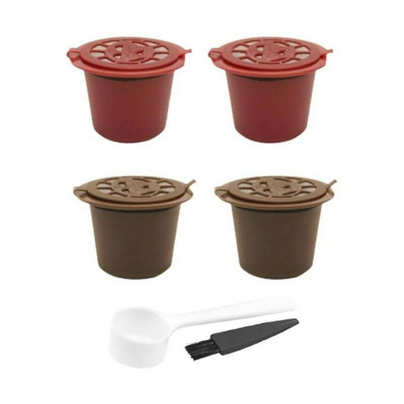 4PCS Refillable Reusable Coffee Filter Capsules Pods T2X9 For Nespresso K9S8