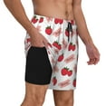 thumbnail image 3 of Daiia Strawberry Mens Swim Trunks Swim Shorts Quick Dry Swim Shorts with Mesh Lining Pockets-Small, 3 of 9