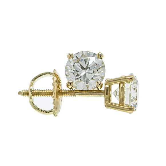 1 Carat Stud IGI Certified Lab Grown Diamond Earrings in 14kt Yellow Gold