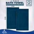 thumbnail image 3 of Dan River Bath Towel 4 Pack 27x54 in Ultra Soft Quick Drying Cotton Towel - Blue, 3 of 8