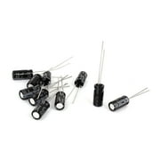 10 Pcs 10uF 50V Polarized Electrolytic Capacitor Black 5mm x 11mm