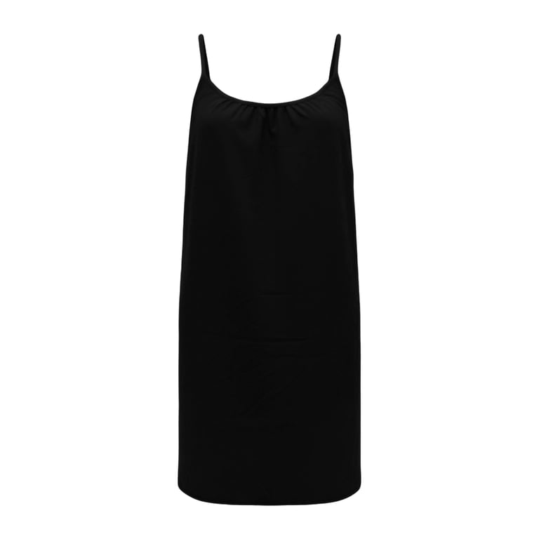 short black cami dress Likely Women's Cami Feather Trim Dress - Black
