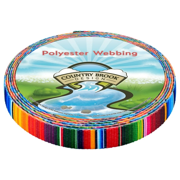 Country Brook Design® 5/8 inch Serape Polyester Webbing, 5 Yards