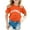 Orange, variant on Girls Shirts Fashion Casual Letter Printed Round Neck Loose Short Sleeve T Shirt Top Size 2 Y-3 Y