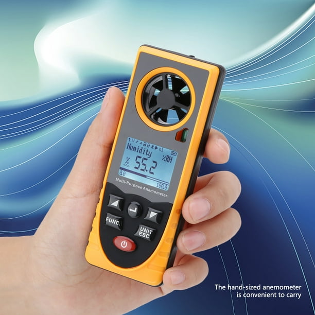 Anemómetro digital, GM8910 Pantalla LCD multifuncional Anemómetro digital multifuncional Medidor de escala de velocidad del viento del aire Altamente versátil NikouMX herramienta
