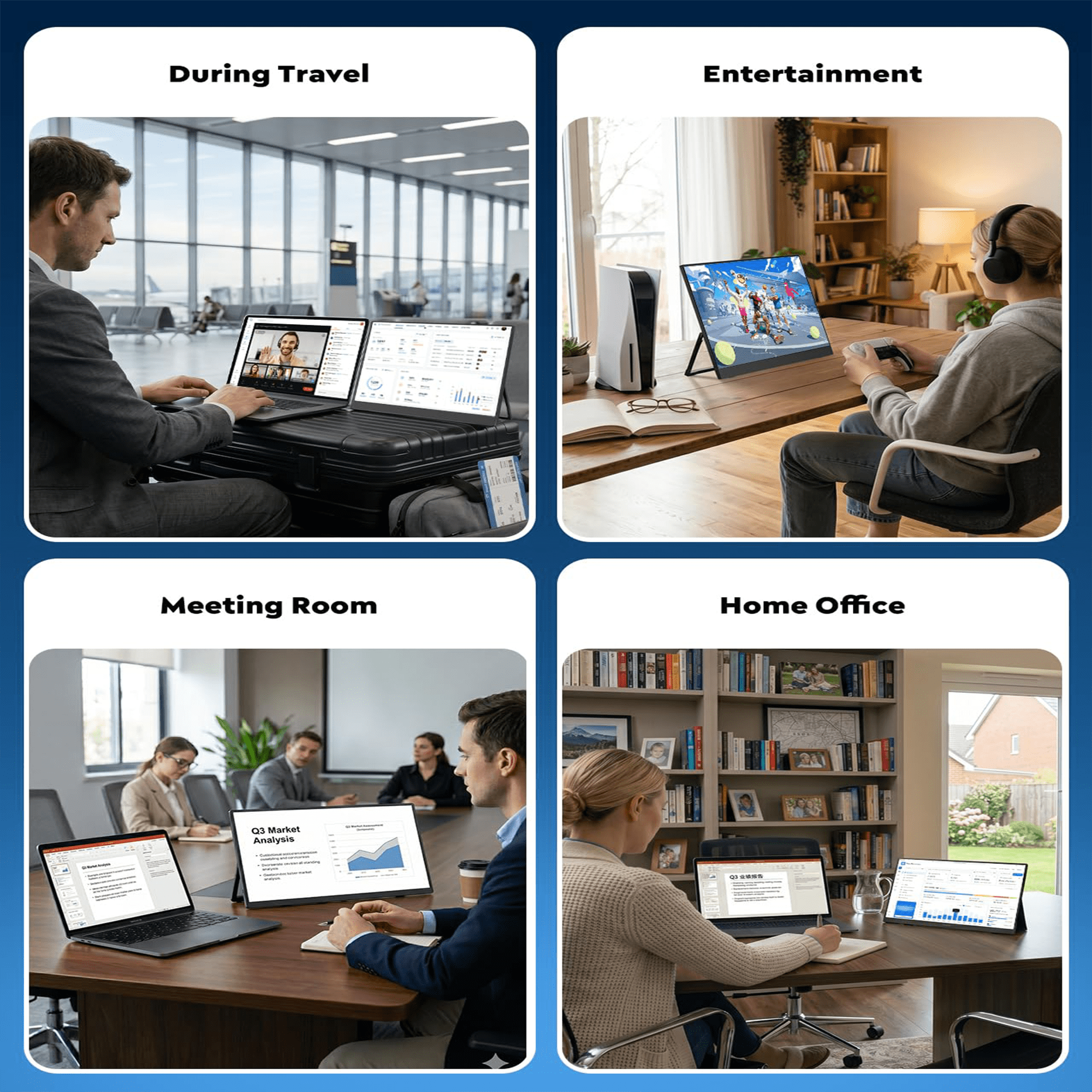 KEEPTIME 8000 mAh Wireless Portable Monitor, 15.6" 1080P IPS Laptop Screen, Second Computer Gaming Display with Speakers, Travel Monitor for Windows/Mac/Android/iOS/Gaming Console