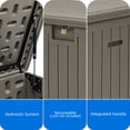 thumbnail image 5 of Dextrus 180 Gallon Double Wall Resin Deck Box, Outdoor Storage Box with Divider & Side Handles, Lockable, Waterproof, Light Brown, 5 of 10