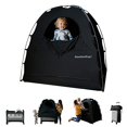 thumbnail image 1 of SlumberPod Portable Sleep Pod Baby Blackout Canopy Crib Cover, Sleeping Space for Age 4 Months and Up with Monitor Pouch, Pack n Play Blackout Cover, Baby Travel Essential (Black/Grey), 1 of 6