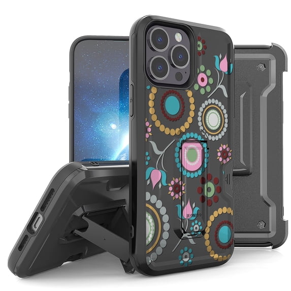 Armor Kombo Holster Rugged Cover Designed For Apple iphone 13 Pro 6.1"Case Black/Black