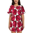 thumbnail image 1 of Balery Tulips Flowers Conjunto de Pijama para Mujer con Estampado, Dos Piezas de Manga Corta y Shorts, Ropa de Dormir Suave con Cuello Redondo y Bolsillos-Small, 1 of 6