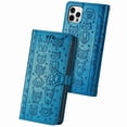 thumbnail image 1 of Funda Cartera FOXDOCK para iPhone 12 ProMax , Flip PU con Relieve de Gatos y Perros, Tarjetero y Soporte, 1 of 6