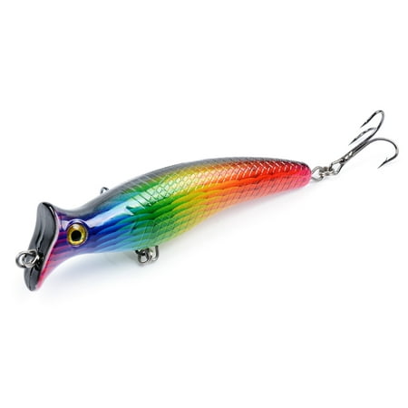 12.4cm 20.4g Artificial Top Water Fishing Lure 3D Eyes Hard Popper Lures for Saltwater