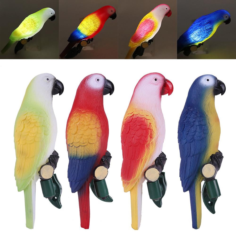 Domqga 4 PCS Parrot Solar Power Lights Ornamental Animal LED Lights