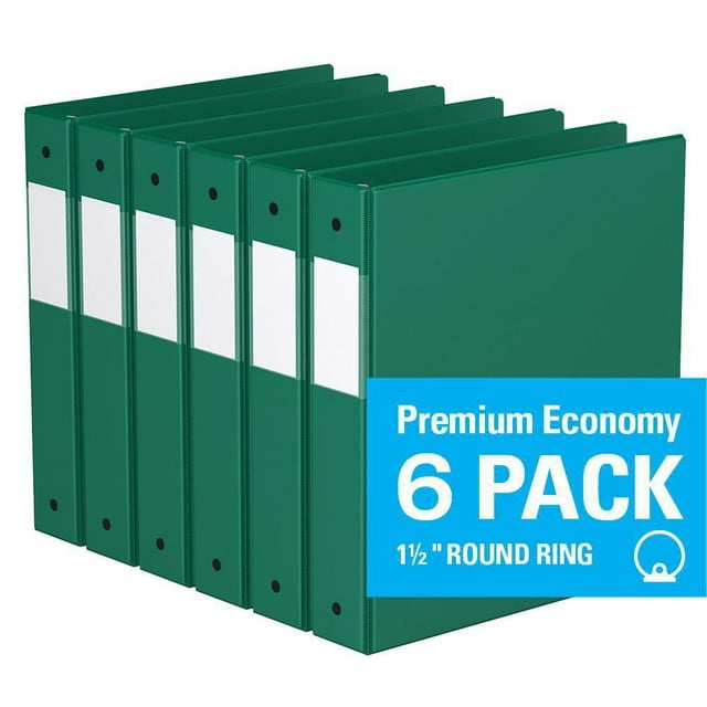 Davis Group, Premium Economy, Round Ring, Binder, 6 Pack, 1.5"