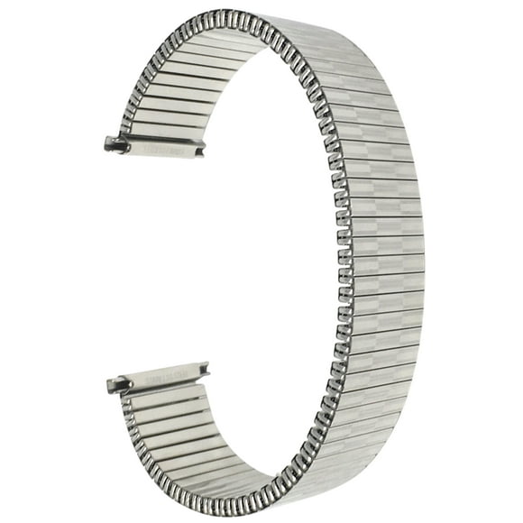 Bandini – Bracelet de Montre Extensible en Acier Inoxydable, Ton Argent, 20mm, Extrémité Droite, Bracelet de Montre à Expansion en Métal, Sans Boucle