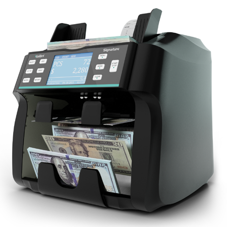 UPC: 0854357006259 | Kolibri Signature 2-Pocket Mixed Denomination Bill Counter with a Built-in Printer